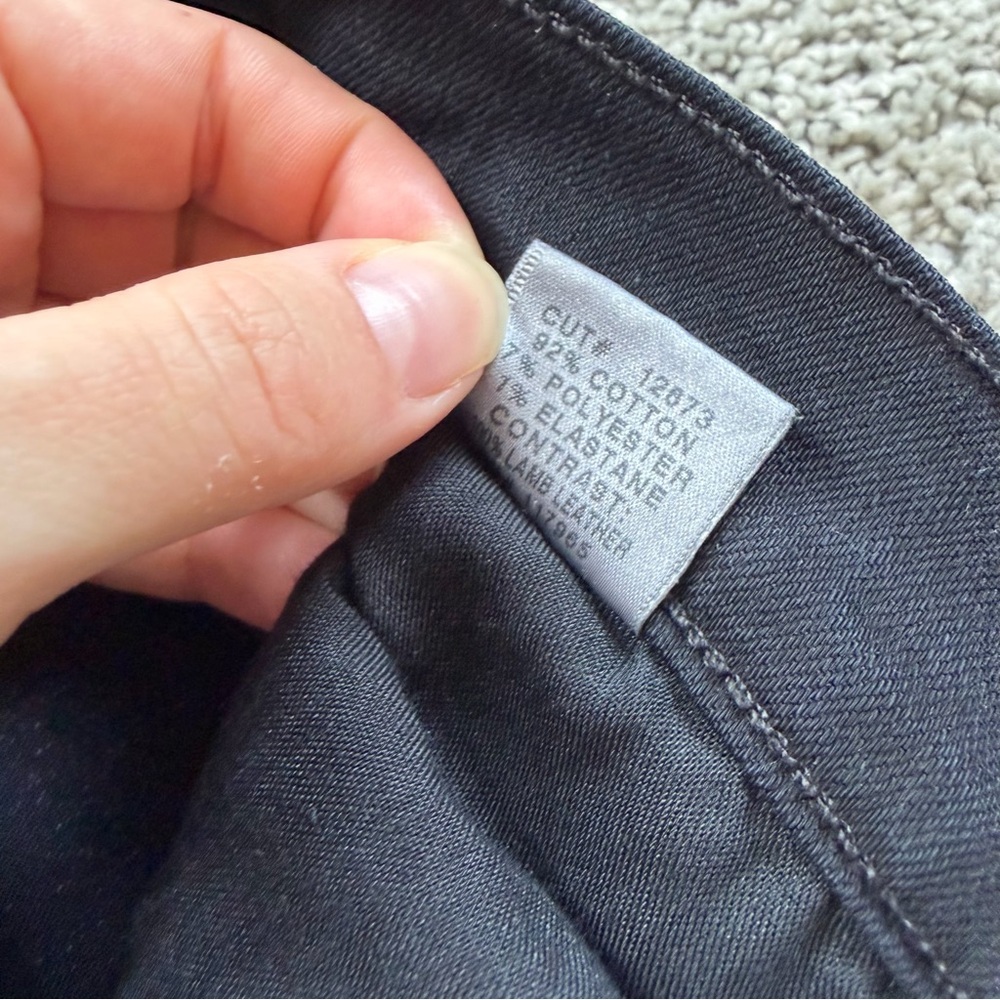 J Brand Black Skinny Alley Cat Zip-Off Lamb Leather Cuff Skinny Jeans Size 27 - Picture 8 of 10